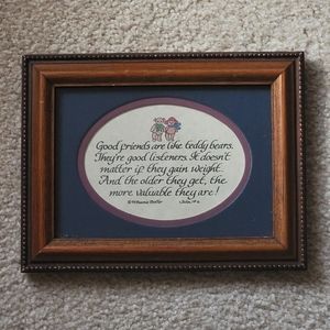 BONNIE BUTLER 🧸 Good Friends are Like Teddy Bears... Matted Framed Calligraphy